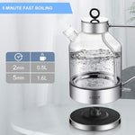 Load image into Gallery viewer, Electric Kettle, ASCOT Electric Tea Kettle 1.5L Glass Electric Kettle, Stainless Steel, BPA-Free, Cordless, Automatic Shutoff, Boil-Dry Protection (Silver)