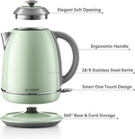 Load image into Gallery viewer, BUYDEEM K640 Stainless Steel Electric Tea Kettle with Auto Shut-Off and Boil Dry Protection, 1.7 Liter Cordless Hot Water Boiler with Swivel Base, 1440W, Cozy Greenish