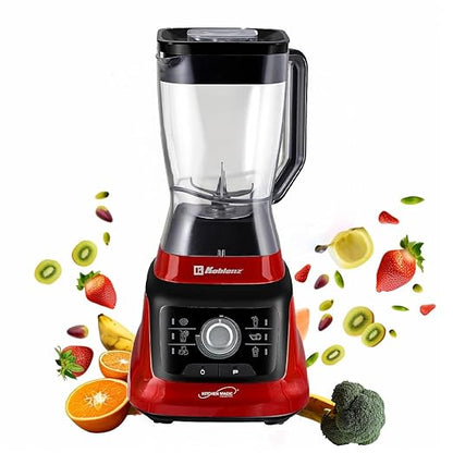 Koblenz Bob Blender, Countertop with Reversible motor, Speed Knob and 6 Functions, 1400-watt Motor, 68 oz. Capacity, Super Silent Operation, Includes 1 To-Go Cup and Tamper, Black/Red, LKM-9608