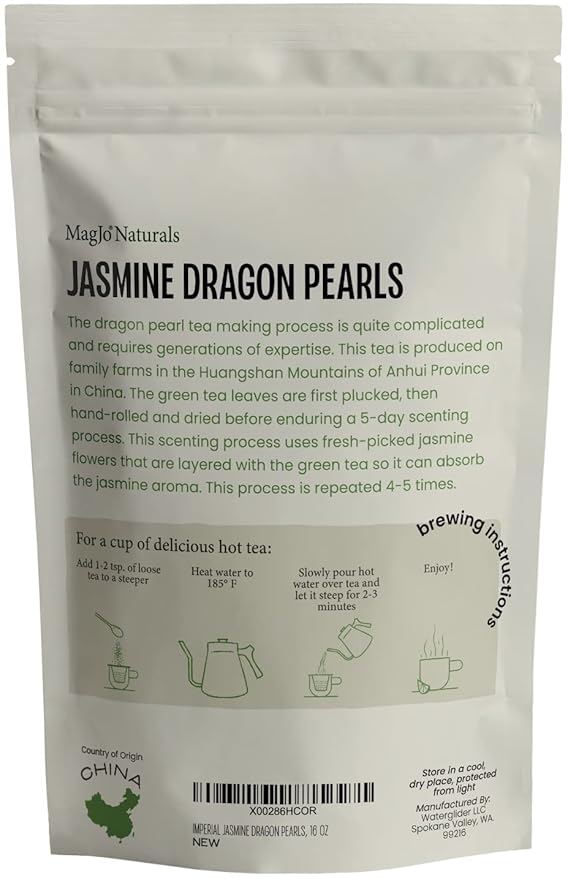 MagJo Jasmine Dragon Pearls, Rolled Green Tea 1 lb