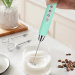 Load image into Gallery viewer, Milk Frother Rechargeable Handheld-Electric Whisk 3 Speed Adjustable, Coffee Frother Wand with 3 Stainless Whisks, Electric Foam Maker, Drink Mixer Blender for Latte Cappuccino Matcha Egg