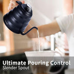 Load image into Gallery viewer, Pour Over Coffee Kettle with Thermometer for Exact Temperature 40 fl oz - Premium Stainless Steel Gooseneck Tea Kettle for Drip Coffee, French Press and Tea (Black)