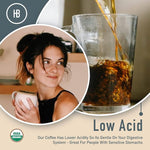 Load image into Gallery viewer, Healthy Bean Decaf Organic Ground Coffee - Low Acid Coffee Grounds for Sensitive Stomach - Medium Roast Blend, USDA Organic, High Antioxidants, Smooth and Rich Flavor, Low Acid Decaf, 11oz