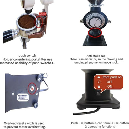 Urbanic 070s Electric Coffee Grinder (110~220v) / flat Titanium burr 60mm / 20 steps can be set (Green) / (Made in Korea)