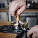 Load image into Gallery viewer, 58mm Coffee Tamper Espresso Press with Tamper Mat Tamper with 304 Stainless Steel Base Wooden Handle Barista Espresso Machines Accessory (58mm)