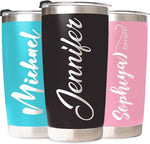 Load image into Gallery viewer, Custom Tumbler Personalized Coffee Tumbler Laser Engrave with Name 12 Designs Double Wall Insulated 20 oz Travel Cup Personalized Gifts for Birthday Christmas Anniversary for Men Women