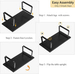 Load image into Gallery viewer, HSH Black Coffee Table, Industrial Wood and Metal Legs Center Table, Modern Minimalist Rectangle Cocktail Table for Living Room, Farmhouse Wooden Tea Table for Bedroom Home Office, Black Oak, 47 Inch