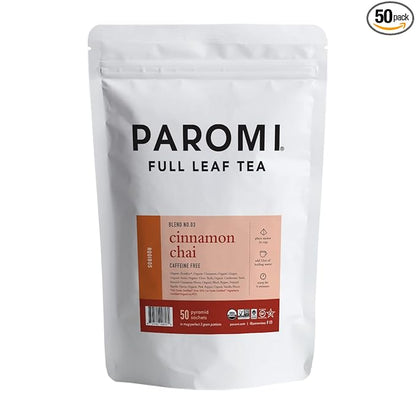 Paromi Cinnamon Chai Rooibos, Resealable Pouch, 50 Count