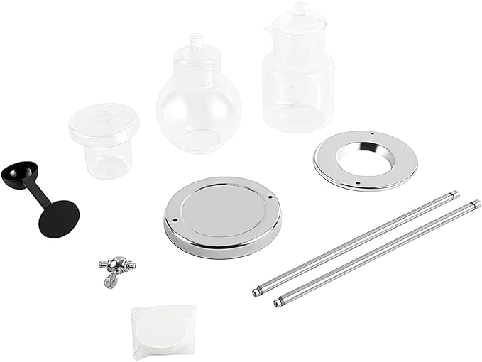 Nispira Luxury Ice Cold Brew Dripper Coffee Maker in Stainless Steel and Borosilicate Glass, 600 ml Silver