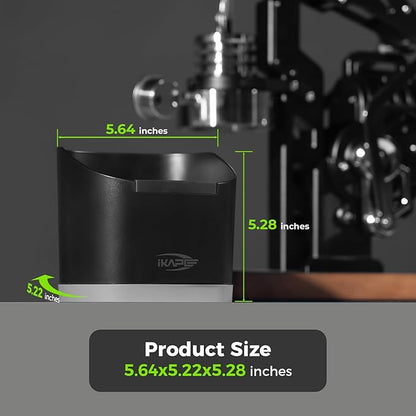 IKAPE Espresso Knock Box for Coffee Grounds, Barista Tool Enhanced for Better Manipulation - Black Espresso Machine Coffee Puck Disposal Box