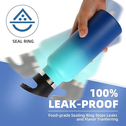 Volhoply 17oz Insulated Water Bottle Bulk 4 Pack,Stainless Steel Kids Water Bottles with Straw Lid,Double Wall Vacuum Metal Water Flask,Reusable Keep Hot & Cold(Assorted,4 Set)