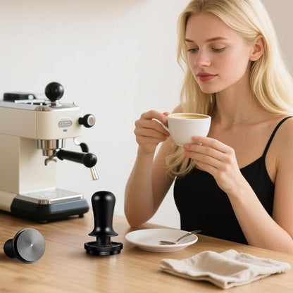 MHW-3BOMBER 53.3mm Espresso Coffee Tamper for Breville, 30lbs Constant Pressure Espresso Hand Tamper with Sound Feedback, Extra 15lbs Spring Loaded, Fit 54mm Portafilter, Astra Tamper, T7017-OS