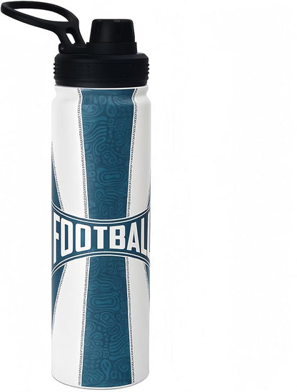Football Water Bottle, 24 oz Insulated Stainless Steel Sports Bottle with Straw, Football Stuff Gifts for Boys