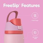 Load image into Gallery viewer, Owala FreeSip Insulated Stainless Steel Water Bottle with Straw for Sports and Travel, BPA-Free Sports Water Bottle, 32 oz, Pink, Angel Food Cake