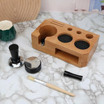 Load image into Gallery viewer, Espresso Tamping Station - Wooden Coffee Tamper Station For Storage 51, 53, 54 mm Portafilter Tamper Distributor - Espresso Organizer - Knock Box Accessories