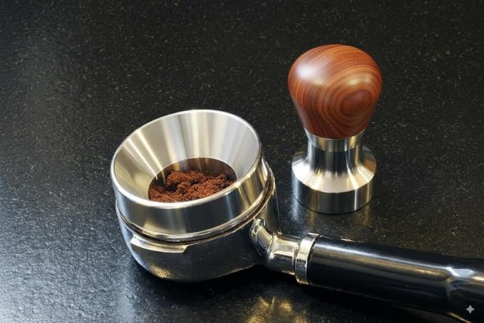 YOLOYO 41mm Espresso Tamper with Walnut Wood Handle and Premium Stainless Steel Base, 41mm Coffee Tamper Specially for La Marzocco 1 Cup 7g Single Basket and VST 7g Basket and Similar