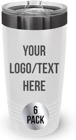Load image into Gallery viewer, Stainless Steel Tumbler Personalized-Custom Engraved (White-Charcoal, 6 Count (Pack of One))