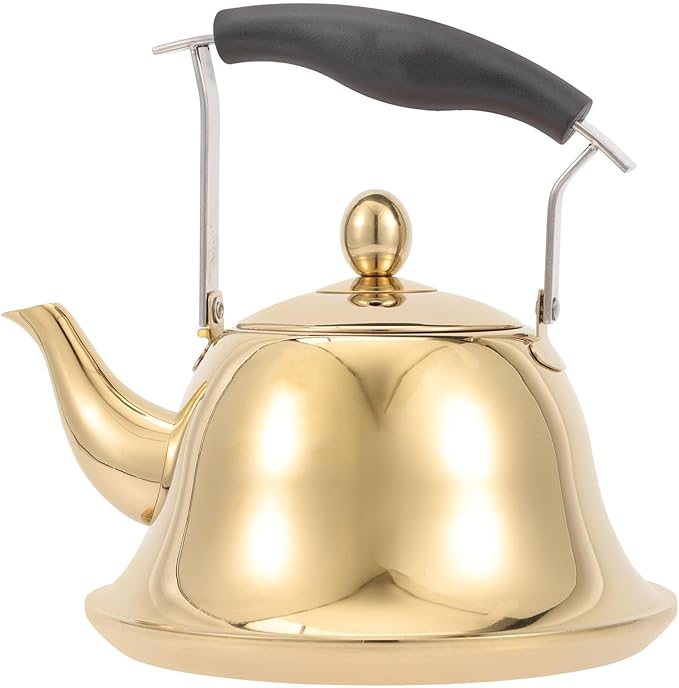 ERINGOGO 2L Whistling Tea Kettle Stovetop, Stainless Steel Teapot Water Kettle with Removable Tea Infuser, Mirror Polished Retro Tea Maker for Gas, Induction