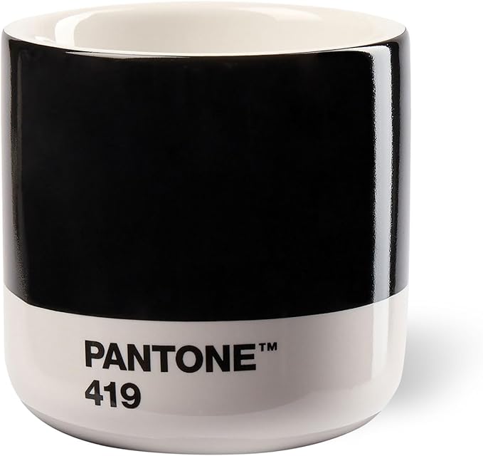 Copenhagen Design Pantone Macchiato Cup - Coffee, Latte, Macchiato Mug - 3.34oz/100ml, Black 419