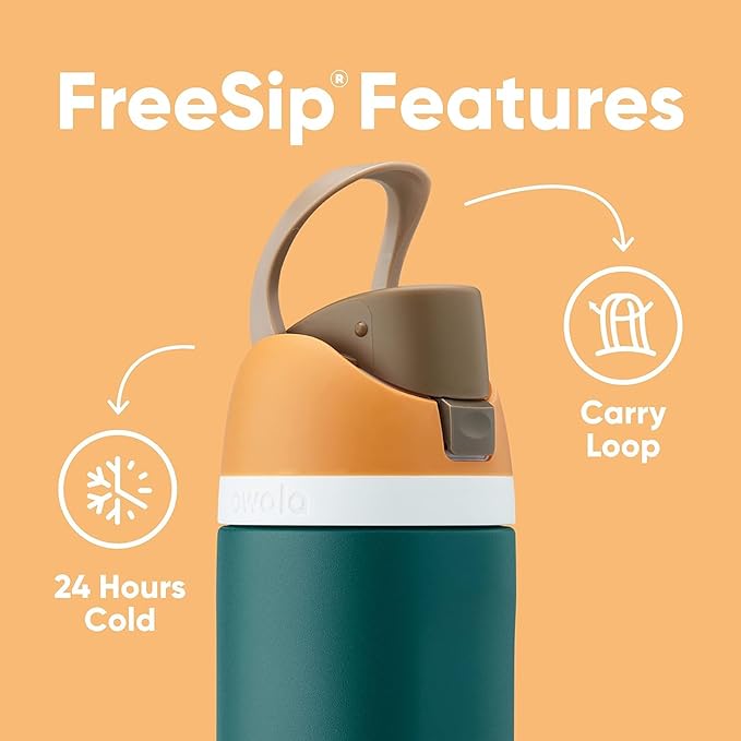 Owala FreeSip Insulated Stainless Steel Water Bottle with Straw for Sports, Travel, and School BPA-Free Sports Water Bottle, 40 oz, Surfs Edge