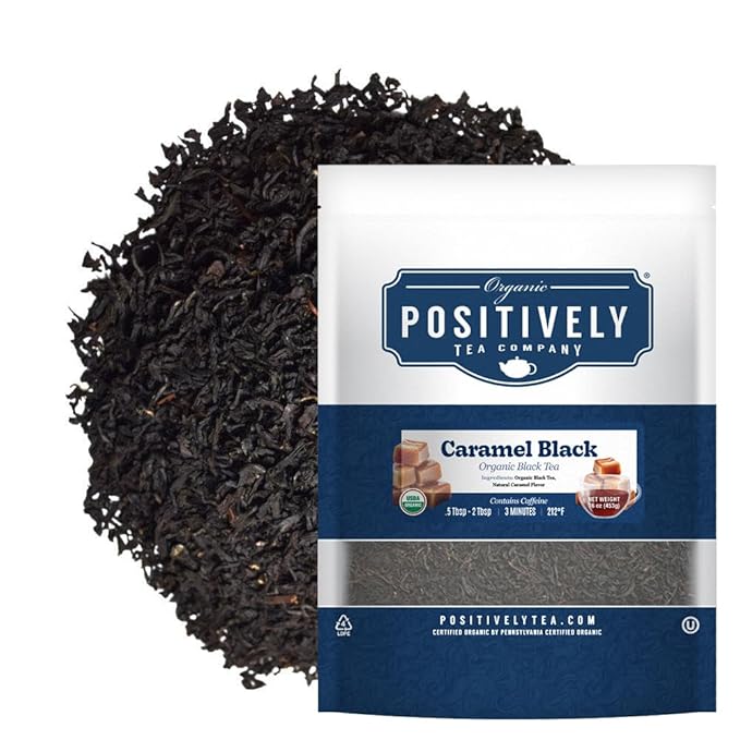 Organic Positively Tea Company, Caramel Black Tea, Loose Leaf, 16 Ounce