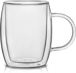 Load image into Gallery viewer, JoyJolt Double Wall Glasses 13.5-Ounce Insulated Mugs Double Walled Glass Cups For Coffee Tea Set of 2