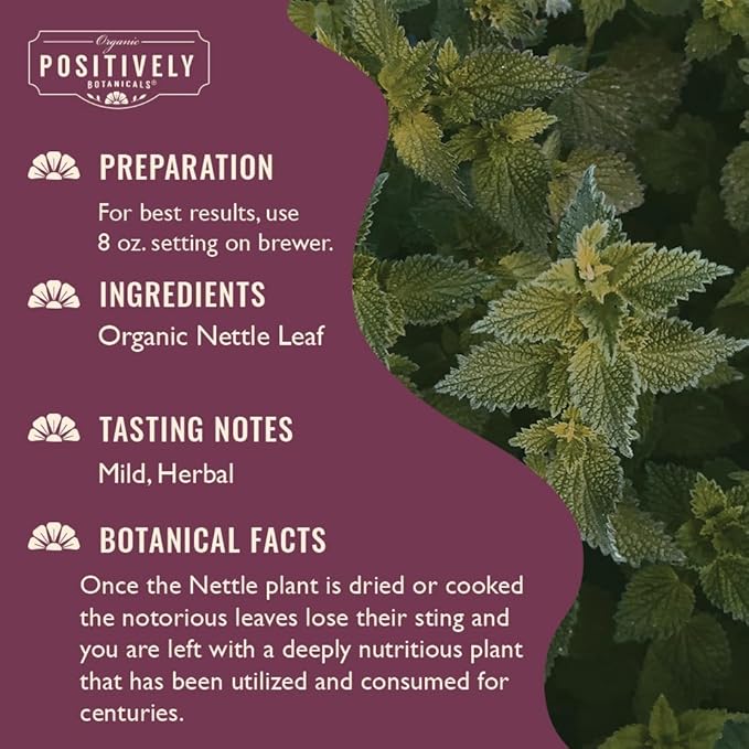 Organic Positively Botanicals Company, Nettle Leaf, K-Cup Compatible, 24 Pods