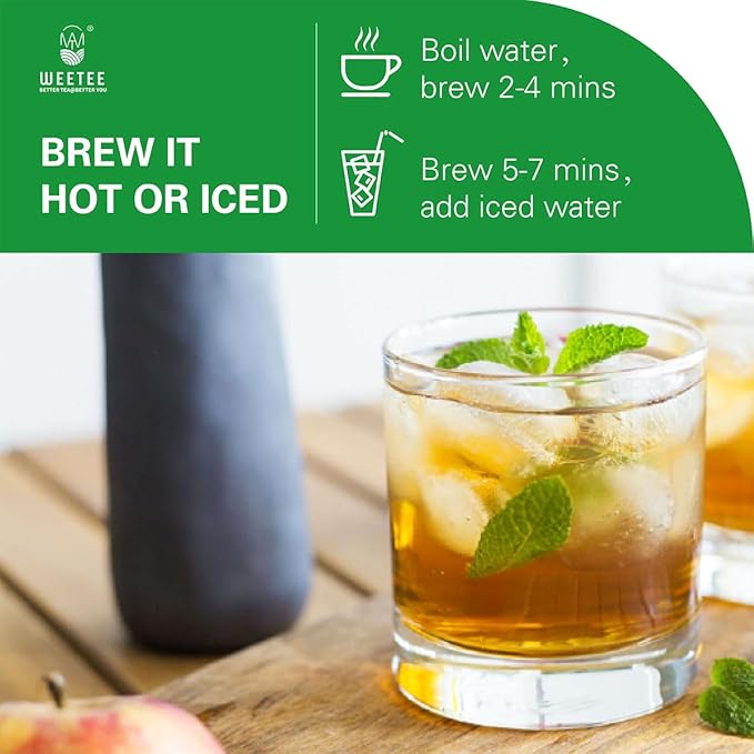 WT WEETEE Mint Green Tea Bags, 100 Count, Perfect blend of Green Tea, Peppermint, Spearmint, Lemongrass, Lemon Balm, Low Caffeine Mint Medley Herbal Tea