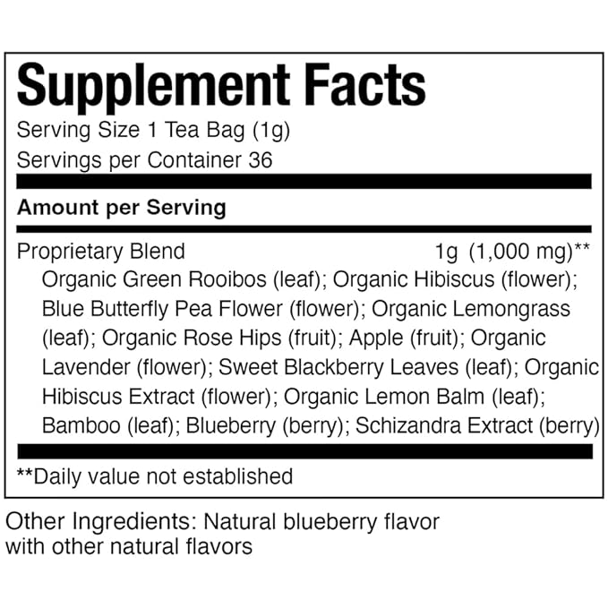 The Republic of Tea - Beautifying Botanicals® Daily Beauty Blueberry Lavender Herbal Tea Bags(36 count)