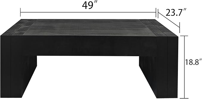 Wood Coffee Table Farmhouse Wooden Coffee Tables for Living Room, Rectangle Tea Table, Rustic Coffee Table