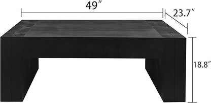 Wood Coffee Table Farmhouse Wooden Coffee Tables for Living Room, Rectangle Tea Table, Rustic Coffee Table