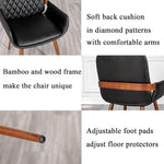 Load image into Gallery viewer, LUNLING Mid Century Modern Faux Leather Dining Room Chairs,Upholstered Seat Metal Legs Chairs Black Faux Leather Kitchen Chair Reception Room Chair,1PCS