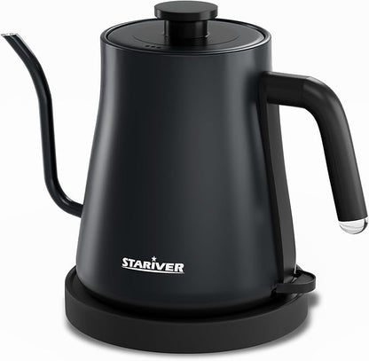 Stariver Electric Kettle Gooseneck Kettle, 1.2L Water Kettle, BPA-Free, Pour Over Tea Pot Stainless Steel for Coffee & Tea with Fast Heating, Auto-Shut Off and Boil-Dry Protection Tech, Dark Blue