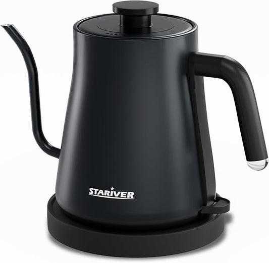Stariver Electric Kettle Gooseneck Kettle, 1.2L Water Kettle, BPA-Free, Pour Over Tea Pot Stainless Steel for Coffee & Tea with Fast Heating, Auto-Shut Off and Boil-Dry Protection Tech, Dark Blue