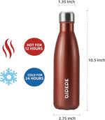 Load image into Gallery viewer, BJPKPK Insulated Water Bottles 17oz, Leak Proof Stainless Steel Water Bottle Keeps Cold for 24 Hours and Hot for 12 Hours,BPA Free,Brick Red