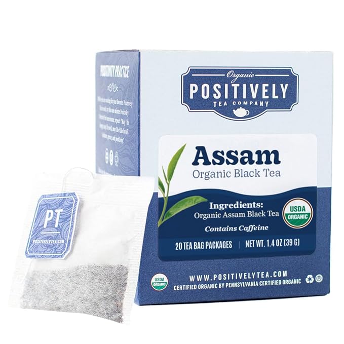 Organic Positively Tea Company, Assam Black Tea Bags, 20 Count