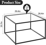 Load image into Gallery viewer, Black Glass Coffee Table for Living Room,Square Coffee Tables for Small Spaces,Simple Tea Cocktail Modern Center Tables, Living Room Tables,Easy Assembly,26 * 26in（Black &amp; Clear Glass）