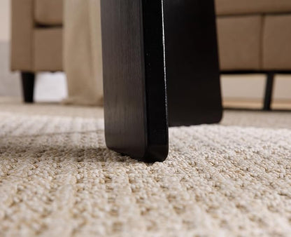 chairus 32 Inches Round Coffee Table Wooden Side Table Cute Circle End Table for Living Room, Home Decor, Balcony, Black