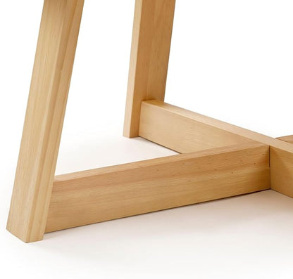 Plank+Beam Classic Round Coffee Table, 30 Inch Farmhouse Coffee Table, Rustic Mini Center Tables for Small Spaces, Small Living Space Tea Table, Blonde Wirebrush