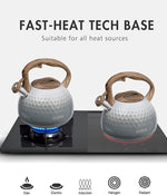 Load image into Gallery viewer, POLIVIAR Tea Kettle, Antique White Stovetop Tea Kettle 2.7 Quart, Audible Whistling Teapot, Food Grade Stainless Steel for Anti-Rust, Anti Hot Handle, Suitable for All Heat Sources (JX2020-YH30)