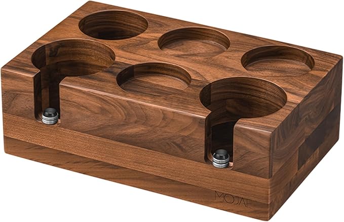 MOJAE Espresso Tamping Station, Walnut Espresso Station, Espresso Organizer Box Fit for 51-54mm Espresso Accessories
