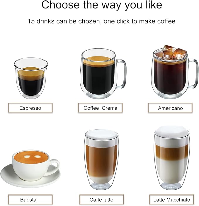 C11L Fully Automatic Espresso Machine – 15 Hot & Cold Coffees, Auto Clean Latte Go Milk System, Silent Brew, Quick Start, Ceramic Grinder （Black）