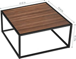 Load image into Gallery viewer, SAYGOER Farmhouse Coffee Table Rustic Wood Coffee Tables Mid Century Modern Coffe Tables for Small Spaces Simple Square Low Center Table for Living Room Home Office Boho Style, Walnut