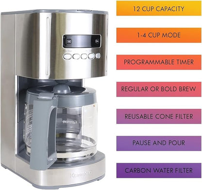 Kenmore 40706 12-Cup Programmable Aroma Control Coffee Maker in Stainless Steel