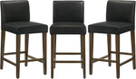 Load image into Gallery viewer, CHITA Counter Height Bar Stools Set of 3, 27" H Seat Height Upholstered Barstools, PU Leather in Black