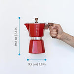 Load image into Gallery viewer, GROSCHE Milano 6 Espresso Cup, 9.3 oz Red Stovetop Espresso Maker - Italian Moka Pot