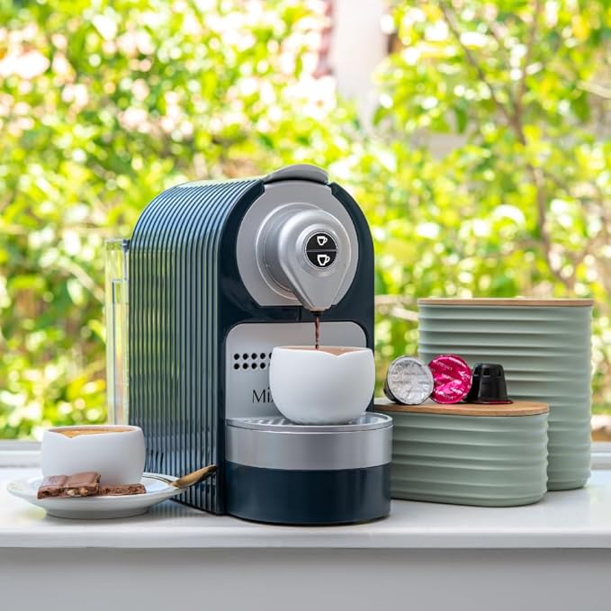 Mixpresso Blue Espresso Machine for Nespresso Compatible Capsule, Single Serve Coffee Maker Programmable for Espresso Pods, Premium Italian 19 Bar High Pressure Pump 27oz, 1400w Capsule Coffee Maker