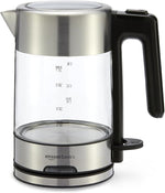 Load image into Gallery viewer, Amazon Basics Electric Kettle with Glass Carafe for Tea and Coffee, BPA-Free, Fast Boiling, Auto Shut-Off, 1.1 Quarts, 1500W, Glass and Steel