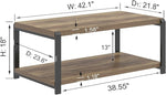 Load image into Gallery viewer, EXCEFUR Modern Coffee Table, Rustic Wood and Metal Center Table for Living Room, Industrial Rectangle Cocktail Tea Table with Storage, Oak