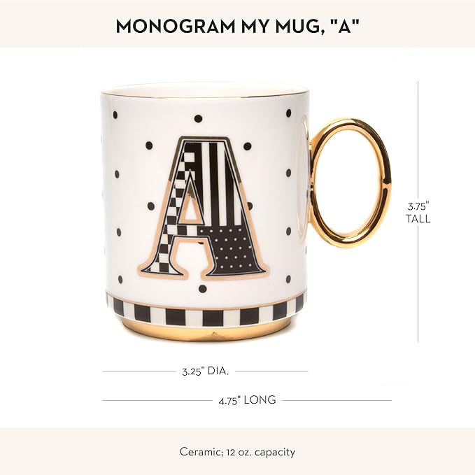 MACKENZIE-CHILDS My Mug, Decorative Ceramic Coffee Mug with Handle, A